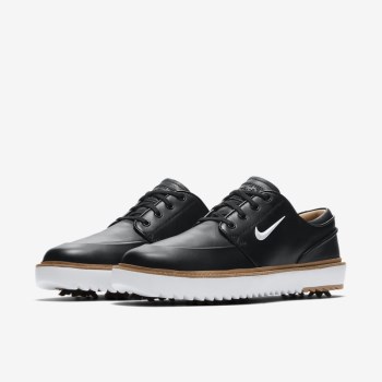 Nike Janoski G Tour - Férfi Golf Cipő - Fekete/Barna/Barna/Metal Fehér